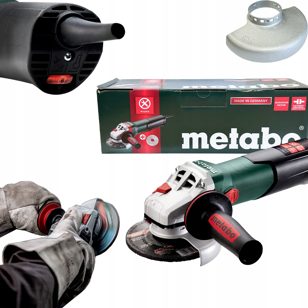 Uhlová brúska 1100W WEV 11-125 Rýchla regulácia otáčok METABO + DISKY